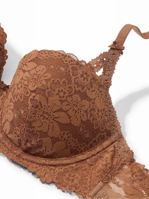 Beige Victoria Secret Caramel Nude Balcony Lace Bras | ZOJUR8072