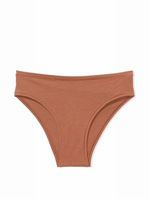Beige Victoria Secret Caramel Nude Cheeky Cotton Cheeky Underwear | GLKWM6783