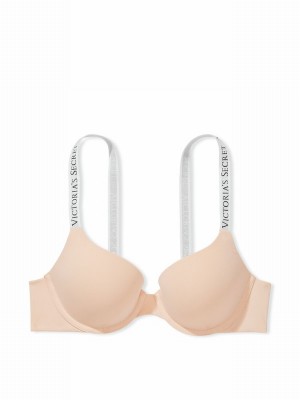 Beige Victoria Secret Champagne Nude Full Cup Push Up Bras | ZPLCV3572
