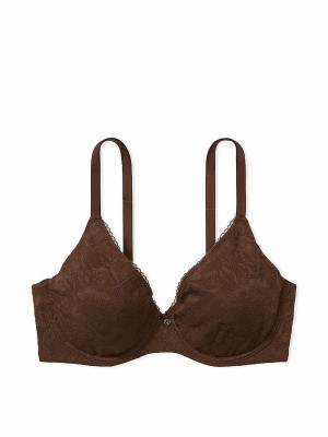 Beige Victoria Secret Ganache Nude Lace Minimiser Invisible Lift Minimiser Bras | HTCNW7923