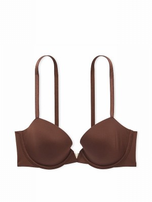 Beige Victoria Secret Ganache Nude Lightly Lined Demi Smooth Bras | JWPKY1394