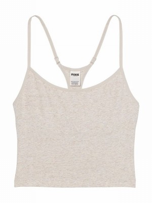 Beige Victoria Secret Heather Oatmeal Cotton Jersey Tops | RKQXH8432