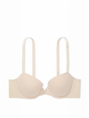 Beige Victoria Secret Marzipan Nude Lightly Lined Demi Smooth Bras | QZAUP9348