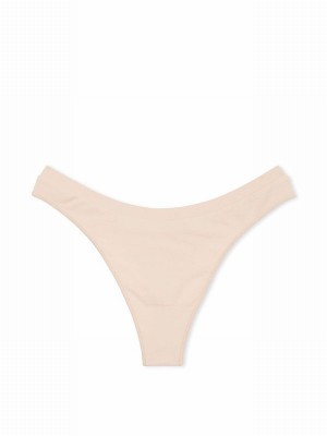 Beige Victoria Secret Marzipan Nude Seamless Thong Underwear | RYBLV4679