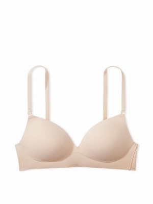 Beige Victoria Secret Marzipan Nude Smooth Non WiPush Up Bras | ZDXGW2148