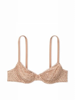 Beige Victoria Secret New Glam Leo Marzipan Nude Demi Invisible Lift Minimiser Bras | YWQRM6971
