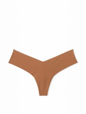Beige Victoria Secret Nude Caramel High Leg No Show Lace Trim Hipster Underwear | UCSVQ5041