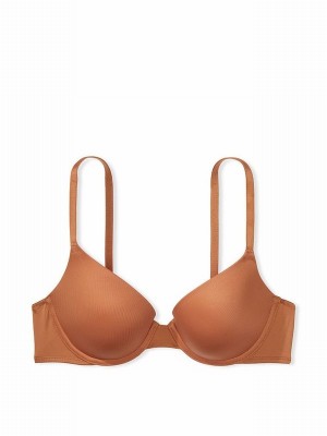 Beige Victoria Secret Nude Caramel Push Up Smooth Push Up Bras | PLEDI7126