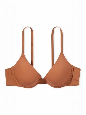 Beige Victoria Secret Nude Caramel Push Up Bras | WRNMP5147