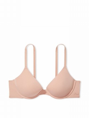Beige Victoria Secret Nude Macaron T Shirt Bras | PMLCF3456