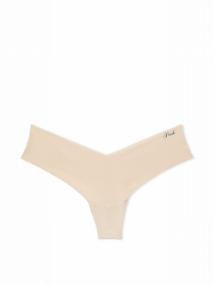 Beige Victoria Secret Nude Marzipan High Leg Thong Underwear | UOAZE0862