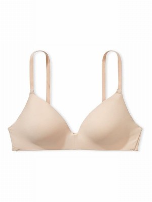 Beige Victoria Secret Nude Marzipan Non WiLightly Lined Bras | QGALF9326