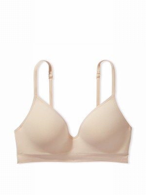 Beige Victoria Secret Nude Marzipan Seamlesslette Bras | XBGUD8501