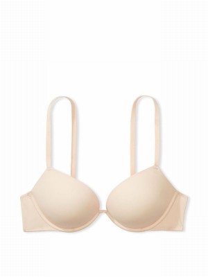 Beige Victoria Secret Nude Marzipan Super Push Up Bras | BADNZ0754