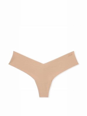 Beige Victoria Secret Nude Praline High Leg Thong Underwear | EQKLR8123