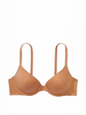 Beige Victoria Secret Nude Toffee T Shirt Bras | VFMBR7631