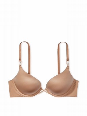 Beige Victoria Secret Praline Nude Bombshell Add 2 Cups Push Up Bras | JOFEK6374