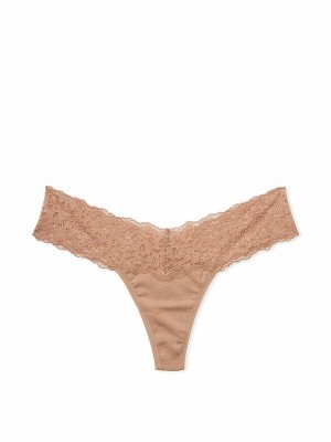 Beige Victoria Secret Praline Nude Posey Lace Underwear | MCDUJ2841