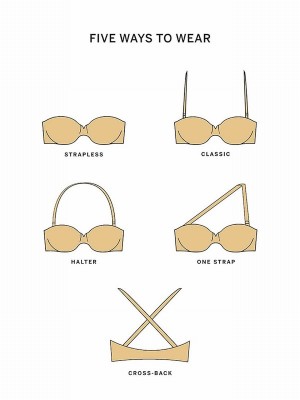 Beige Victoria Secret Praline Nude Strapless Bras | WQEUH4578