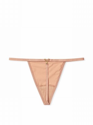 Beige Victoria Secret Sweet Praline Nude Adjustable G-String Underwear | SHBTU2896