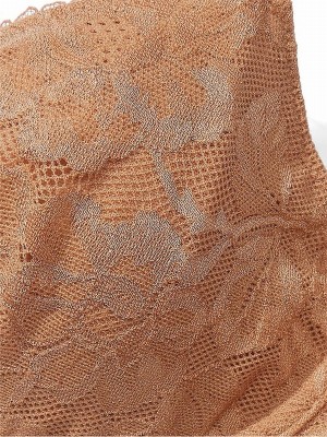 Beige Victoria Secret Toffee Nude Lace Demi Invisible Lift Minimiser Bras | DHSBW8049