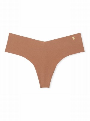Beige Victoria Secret Toffee Nude Thong Underwear | VCOQS0394