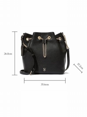 Black Victoria Secret Bucket Crossbody Bags | GEZQJ0439