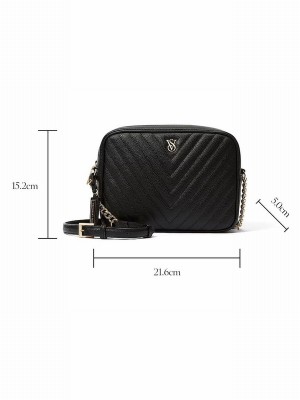 Black Victoria Secret Bucket Crossbody Bags | TQEIF0518