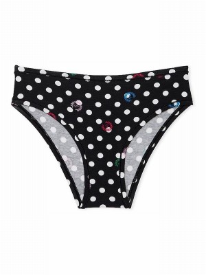 Black Victoria Secret Cheeky Cotton Cheeky Underwear | HBMSJ7950