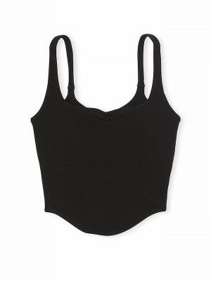 Black Victoria Secret Cotton Cami Top Tops | PUBYA6982
