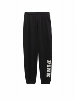 Black Victoria Secret Cuffed Fleece Joggers | ZQNFI6219
