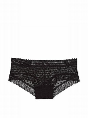 Black Victoria Secret Dainty Dot Cheeky Underwear | RSQAX4209