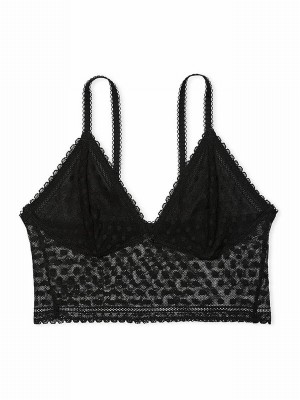 Black Victoria Secret Dainty Dot Lacelette Bras | BVLKD5470