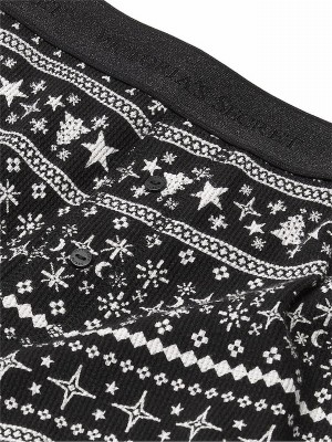 Black Victoria Secret Fair Isle Thermal Long Nightwear | ESOVI6082