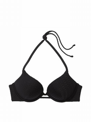 Black Victoria Secret Fishnet Add 2 Cups Push Up Bikini Top | SIAJL7138