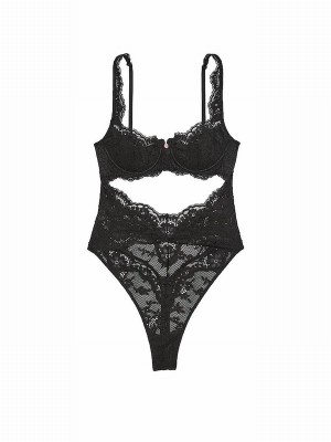 Black Victoria Secret Lace Bodysuit Lingerie | IGBPM9157