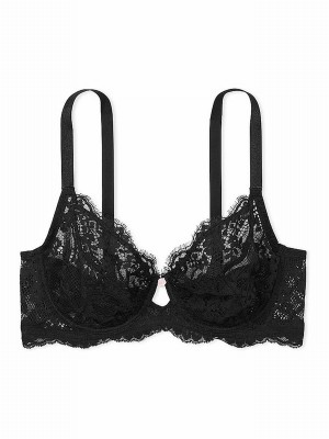 Black Victoria Secret Lace Full Cup Bras | VJLXA1873
