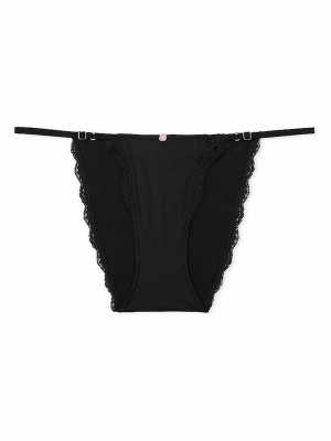 Black Victoria Secret Lace Trim Bikini Underwear | OQIWR5730
