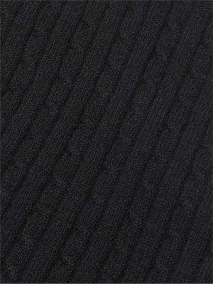 Black Victoria Secret Logo Cable Knit Tanklette Bras | ONTXB4693