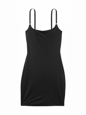 Black Victoria Secret Mini FeatherSoft™ BODYWEAR Slip Dress | WLXCI6082
