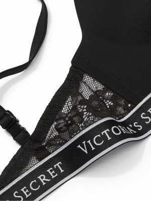 Black Victoria Secret Non WiLightly Lined Lace-Trim Bras | DXBUA9745