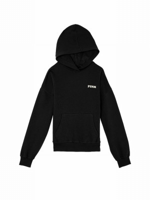 Black Victoria Secret Oversized Pullover Fleece Hoodie | RYZVU1045