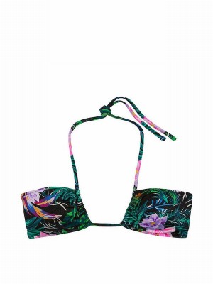 Black Victoria Secret Palm Halter Bikini Top | IJTBY7620