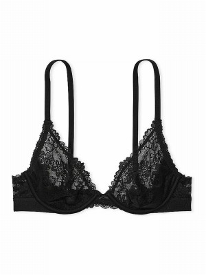 Black Victoria Secret Plunge Lace Bras | OXDTS4903