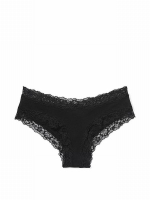 Black Victoria Secret Posey Lace Underwear | JZXBA4205