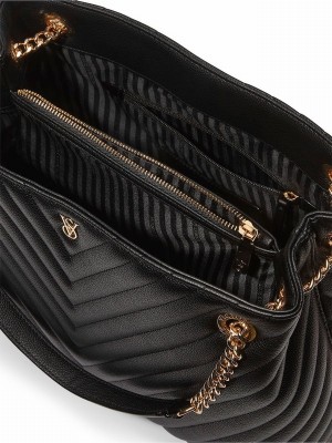 Black Victoria Secret Puffer Tote Bags | XFURD6159