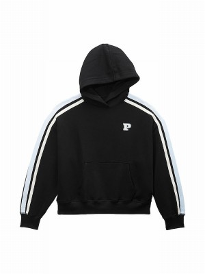 Black Victoria Secret Pullover Fleece Hoodie | WCOXK8235