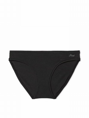 Black Victoria Secret Pure Bikini Cotton Underwear | SQCRV8316