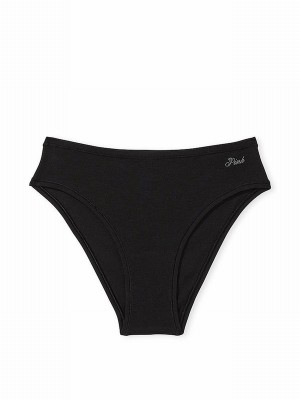 Black Victoria Secret Pure Cheeky Cotton Cheeky Underwear | FASDL8274