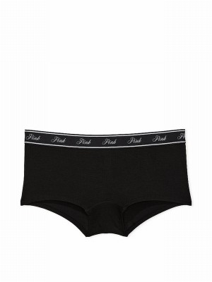 Black Victoria Secret Pure Cotton Logo Underwear | DYZMB8093